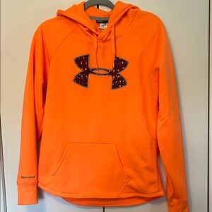 Under Armour Women's Bright Orange Hooded Pullover with Logo